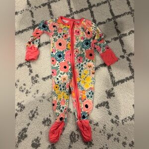 Little Sleepies Floral Footed Pajamas in Secret Garden